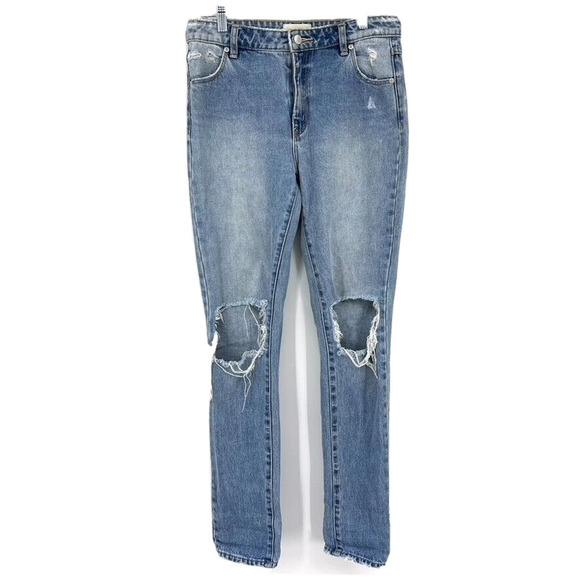 ROLLA'S Womens 27 Miller Skinny Jeans Faded Vintage Blue Distressed High Rise - Picture 1 of 10